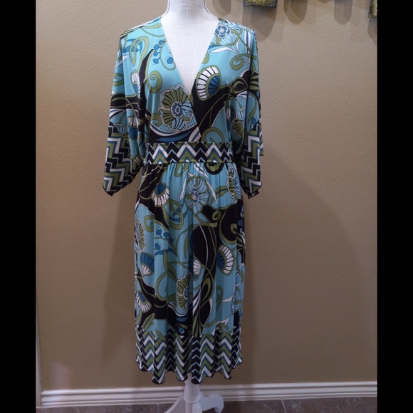 En Focus Studio Floral Printed Pullover Multicolored Dress Size 14 - Picture 1 of 6